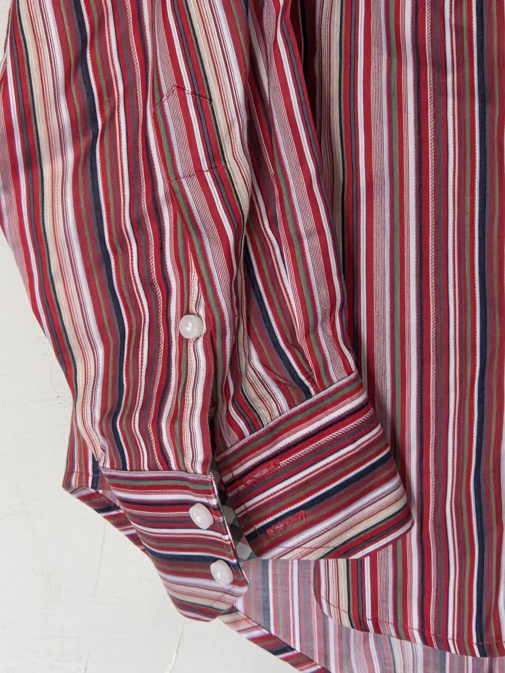 Thomas Dean Multi Color Multi-Stripe Button Shirt - Picture 3 of 6